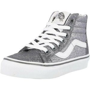 VANS SK8-Hi Zip Glitter Preschool / Little Kids Shoes (Pewter)